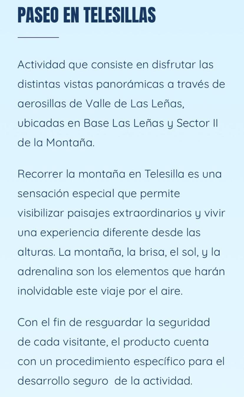 Departamento Dentro Del Centro De Sky Valle De Las Lenas, Edificio Esparta 外观 照片
